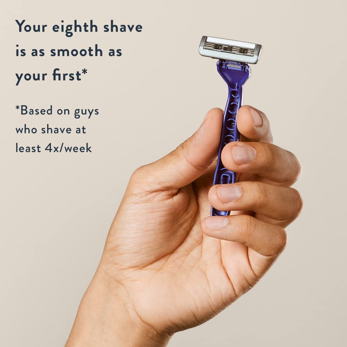 Harry's recycled-handle texture highlighting durable eco-friendly grip