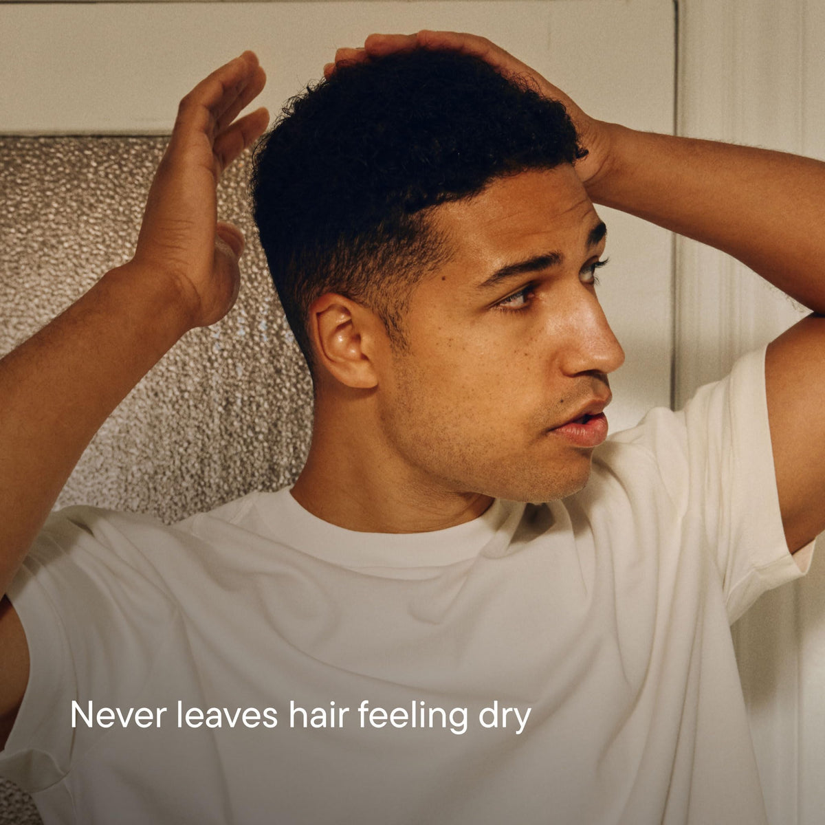 Harry's gel combed through wet hair for polished finish benefit