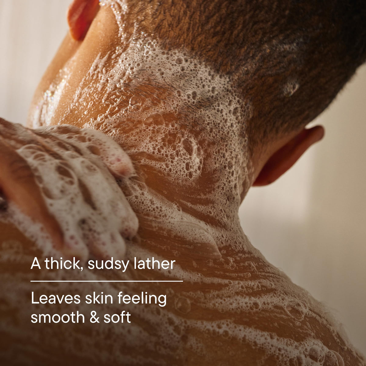 Harry's close-up of thick lather texture demonstrating effective, hydrating foam