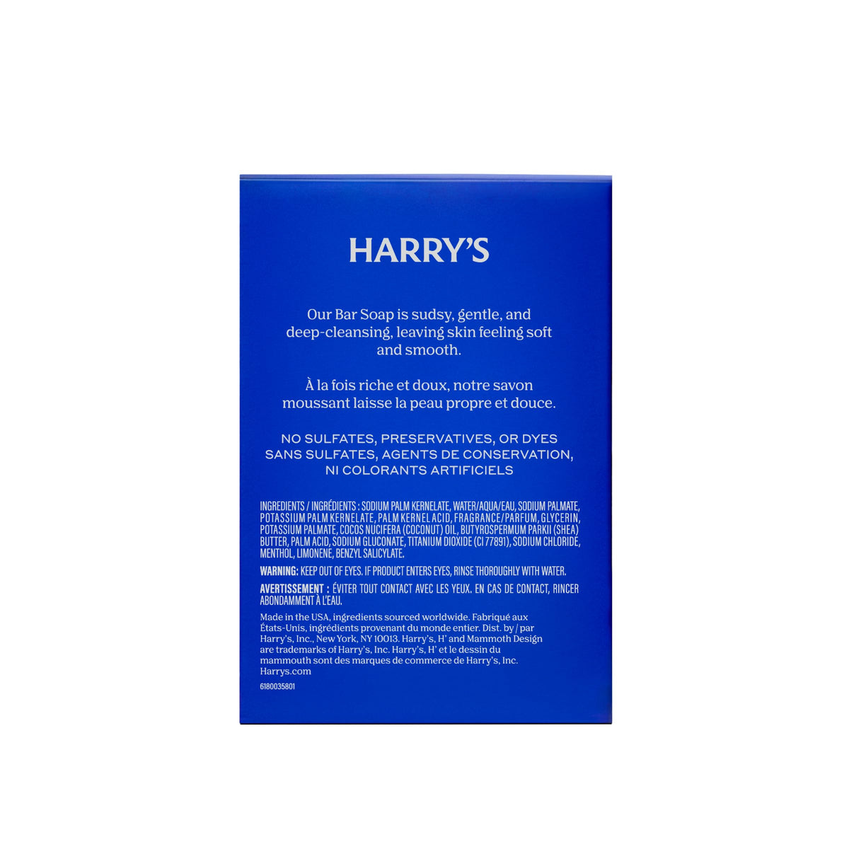 Harry's close-up of Stone bar texture highlighting creamy lather potential