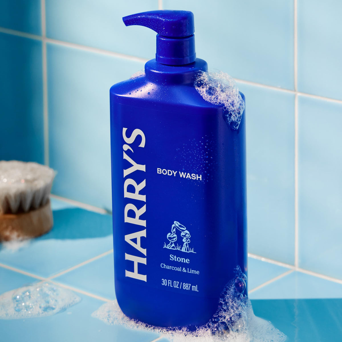 Close-up of thick lather from Harry's showing rich suds that condition skin