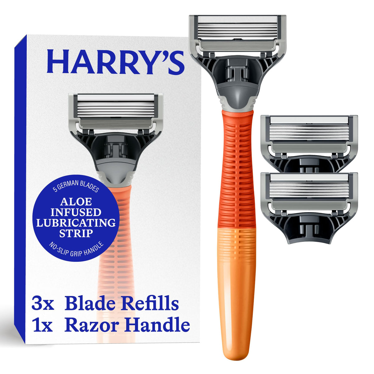 Harry's Truman handle front view showing balanced grip for steady control
