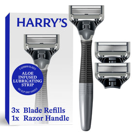 harry's truman handle front view showing balanced weight and reliable grip