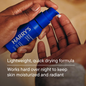 Harry's in-use during evening routine on bedside table, effortless nightly care