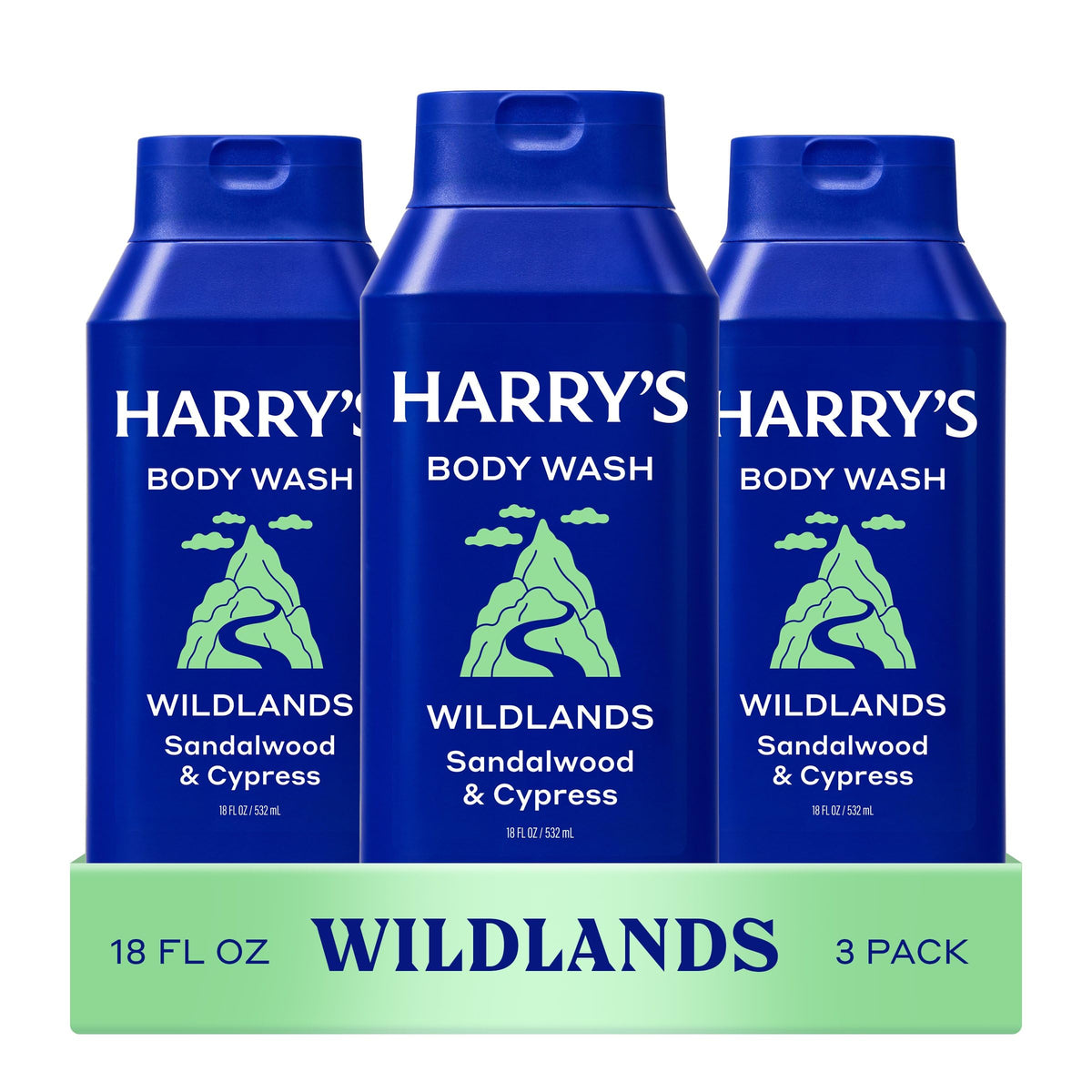 Harry's Wildlands front bottle showing label and clean design for easy identification