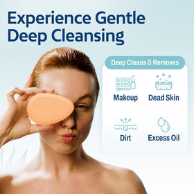 HartFelt sponge in hand demonstrating easy grip and quick cleansing