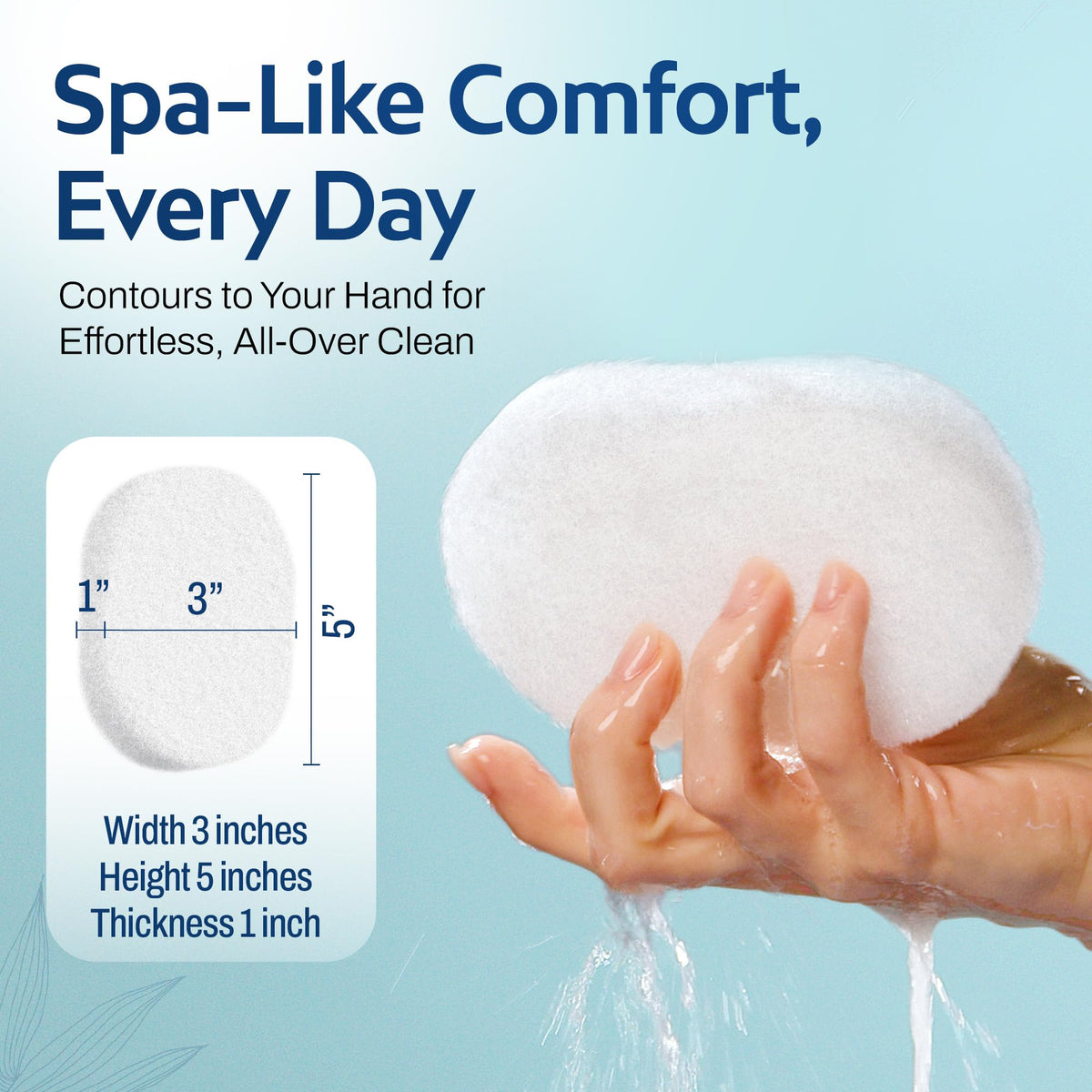 HartFelt sponge in use on arm demonstrating smooth, refreshed skin feel