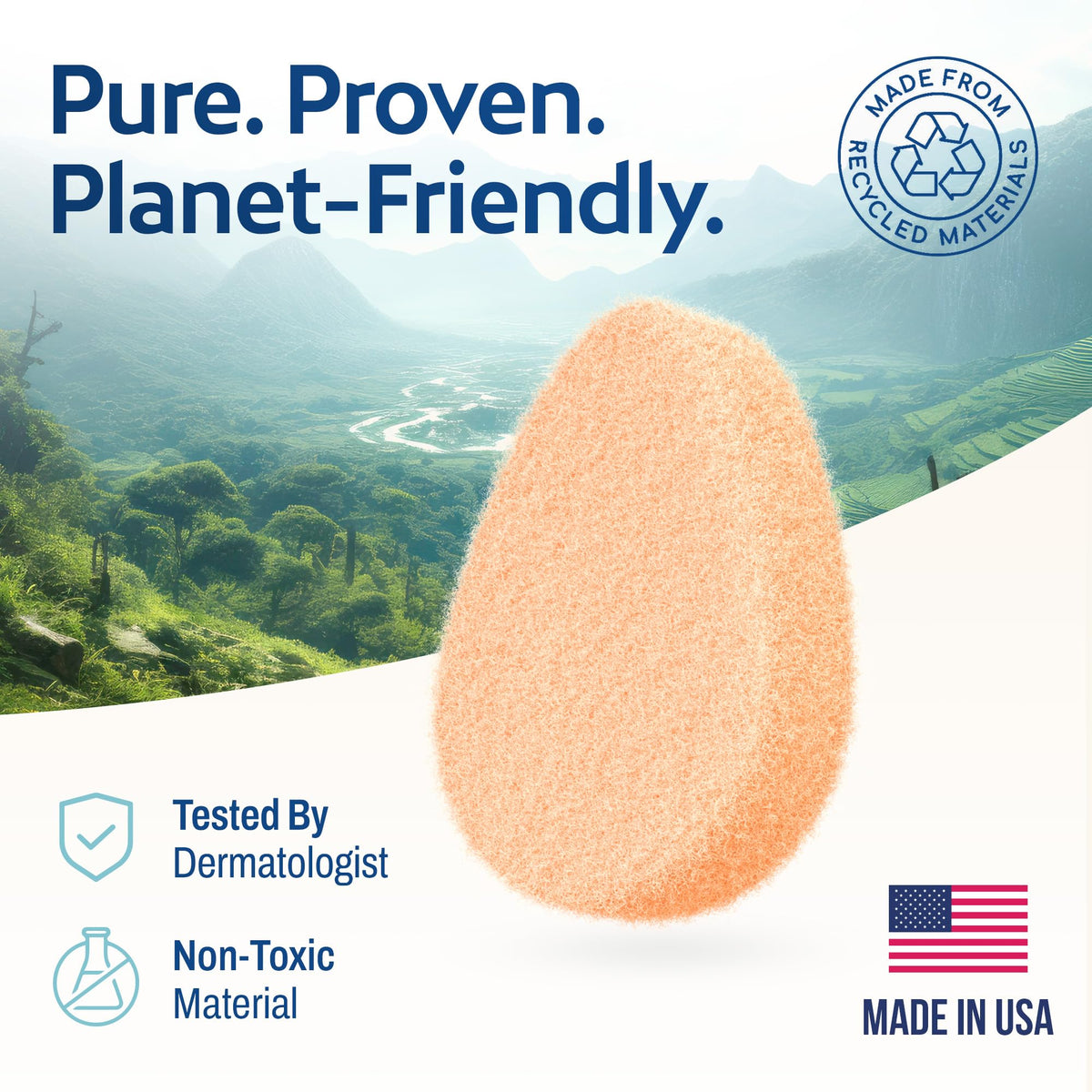 HartFelt sponges arranged in bathroom highlighting sustainable daily use
