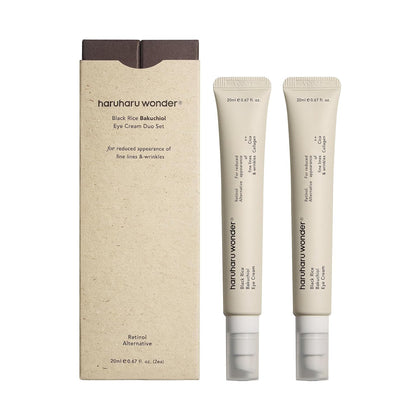 HARUHARU front packaging duo set showing both eye cream tubes and benefits