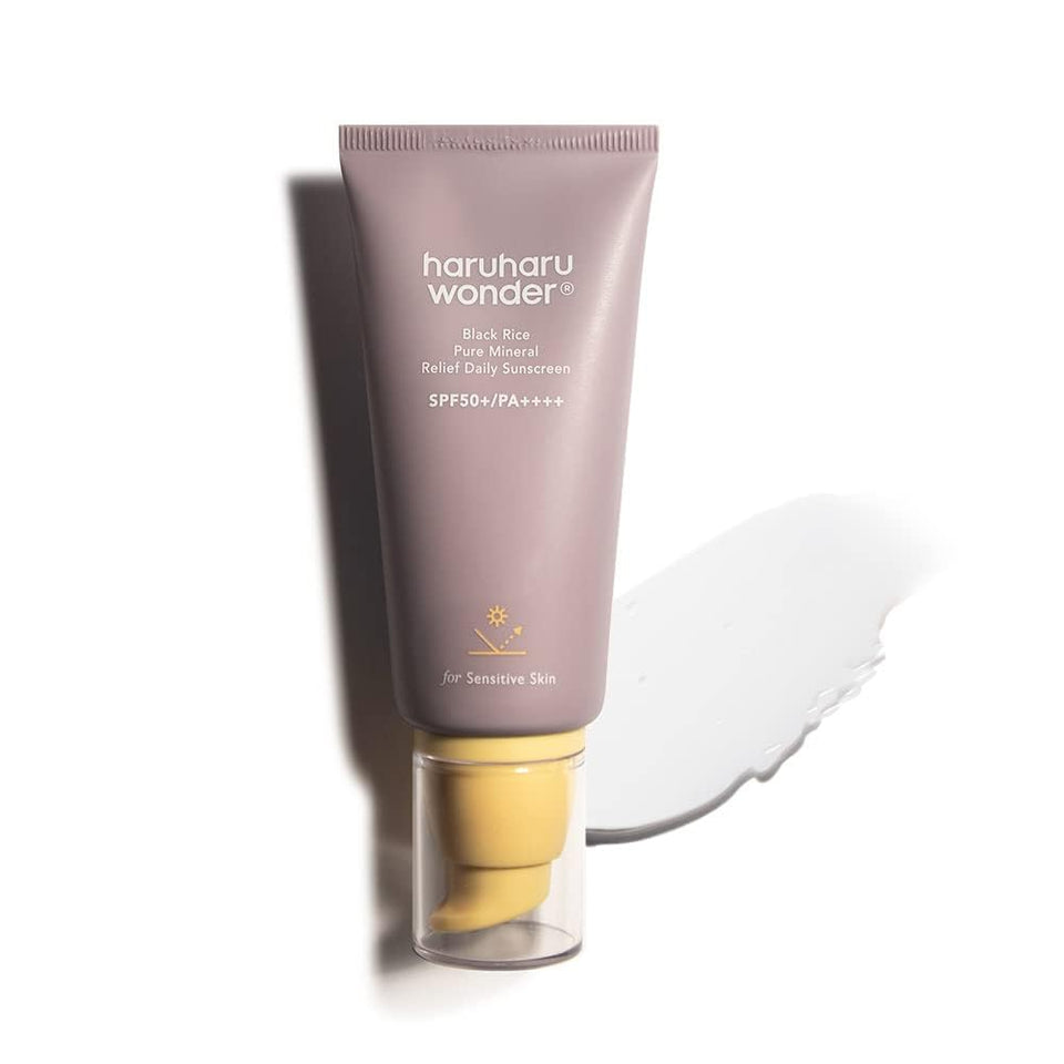 HARUHARU front packaging of sunscreen showing SPF50+ protection and benefits