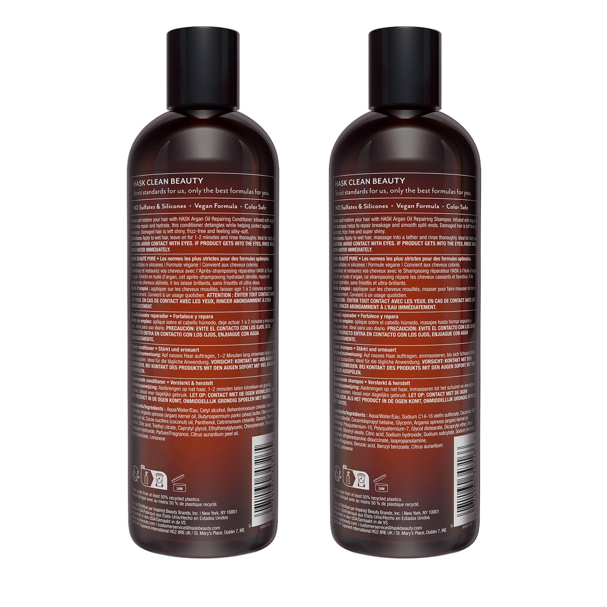HASK argan oil before and after hair transformation showing reduced frizz