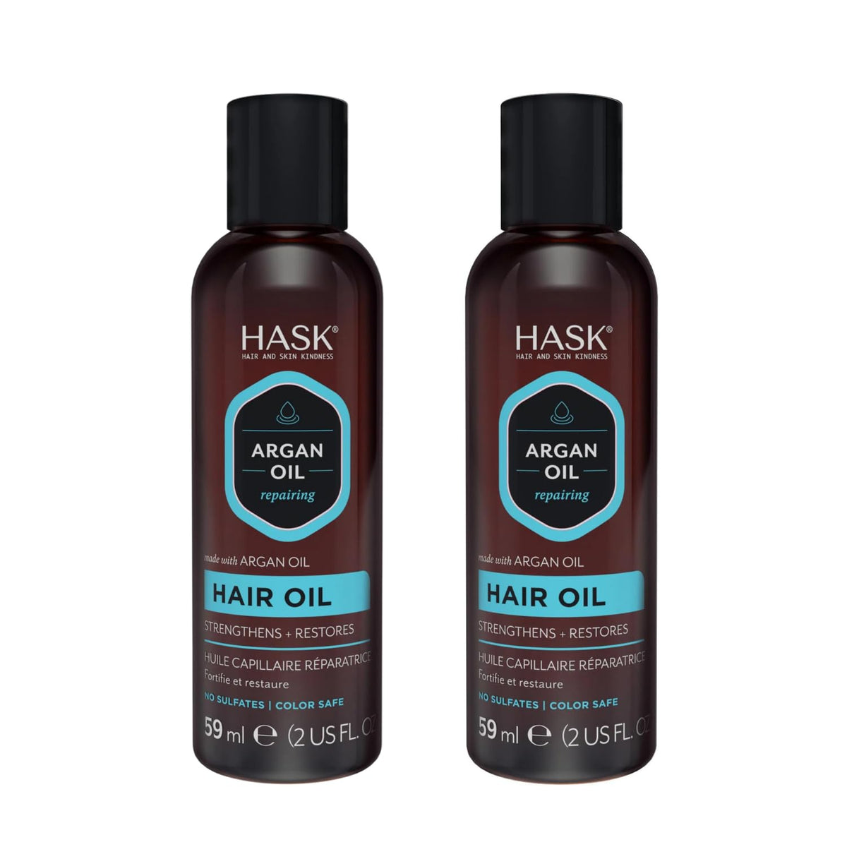 HASK texture on hair strand showing smooth finish and frizz control
