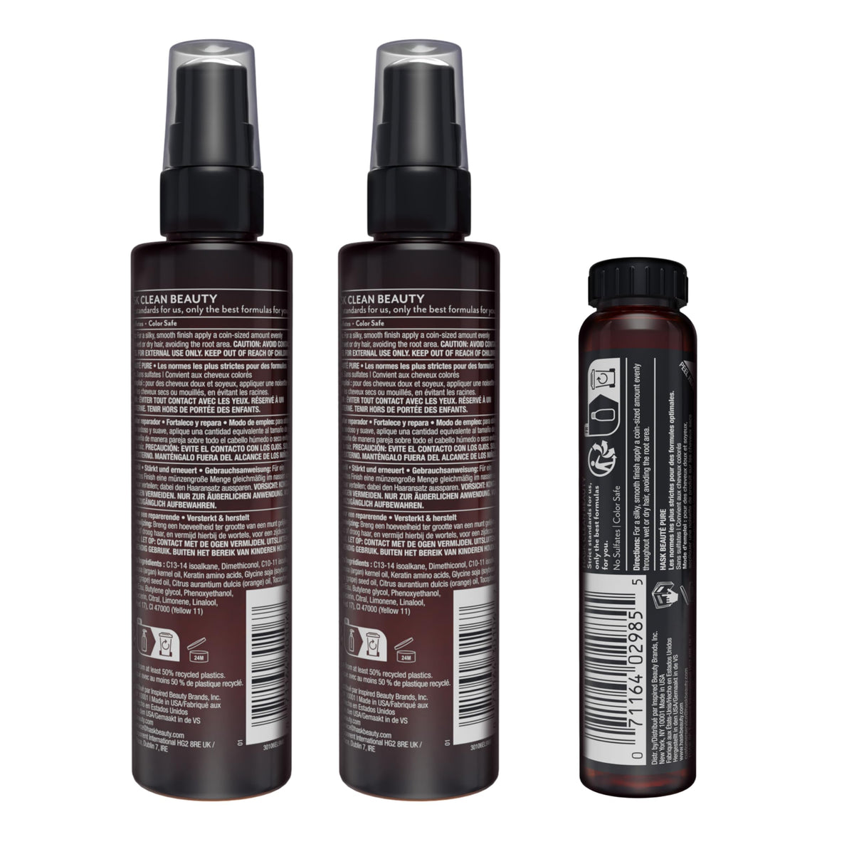 HASK lifestyle shot in bathroom styling routine illustrating salon-like results
