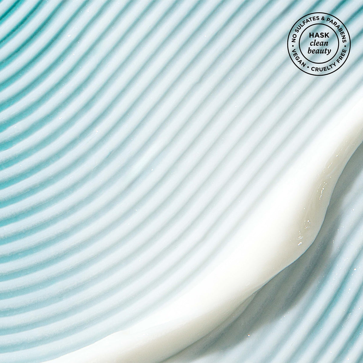 HASK label close-up highlighting argan oil ingredients and clean formulation