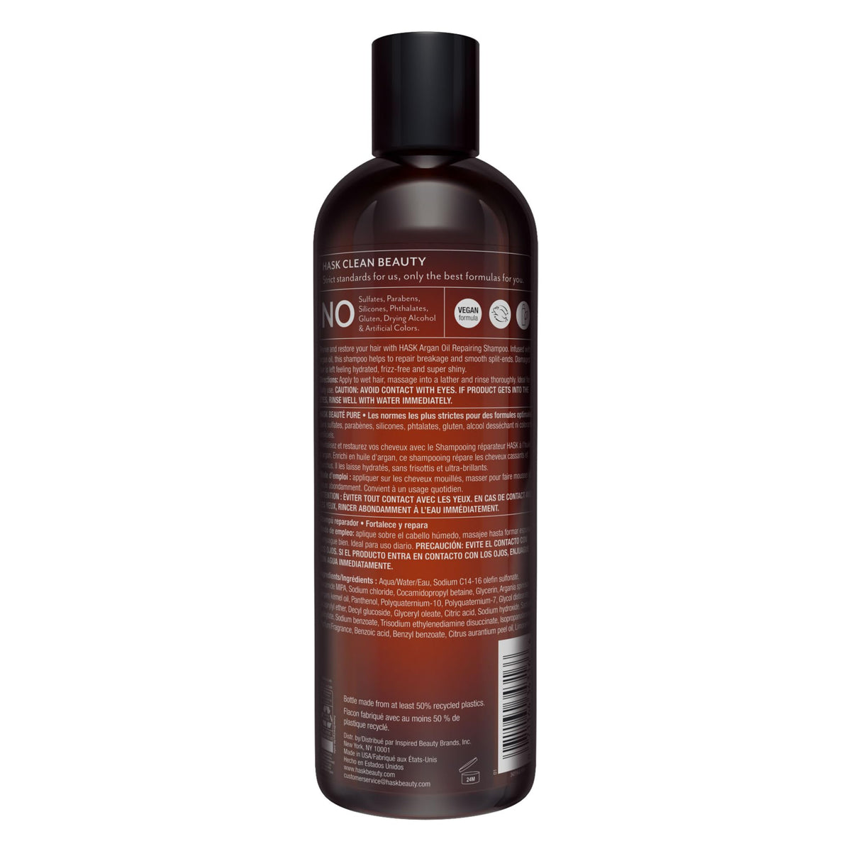 HASK shampoo staged in bathroom to show everyday grooming benefit