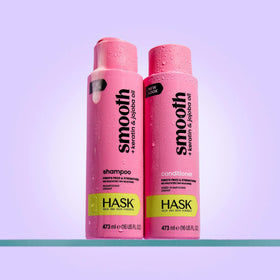 HASK lifestyle shot at beach with smooth hair showcasing frizz-free finish