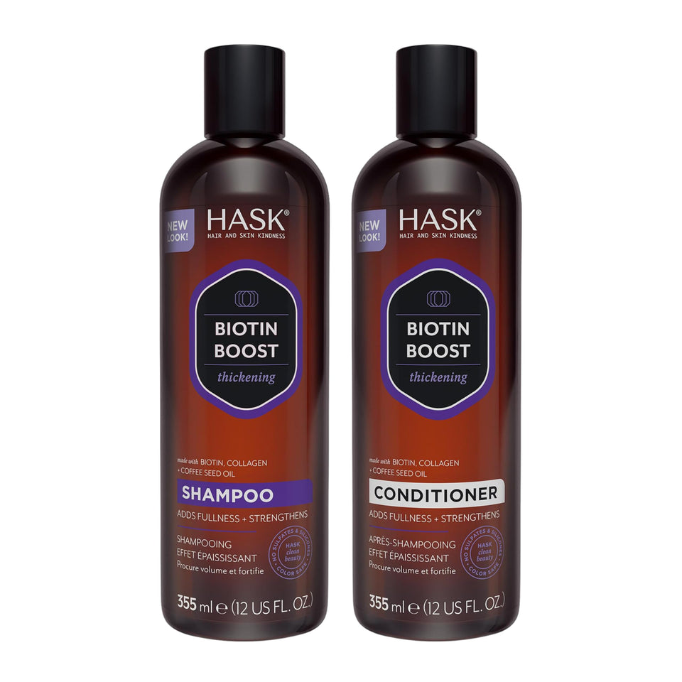 HASK front packaging showing both bottles and clear product benefits