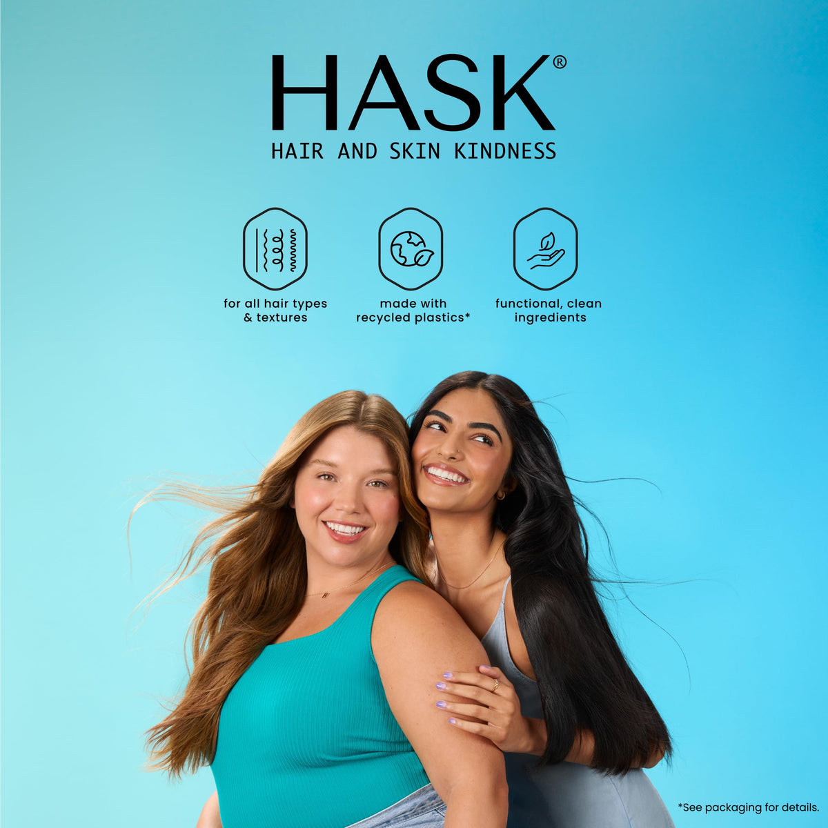 HASK on bathroom shelf lifestyle image suggesting daily use
