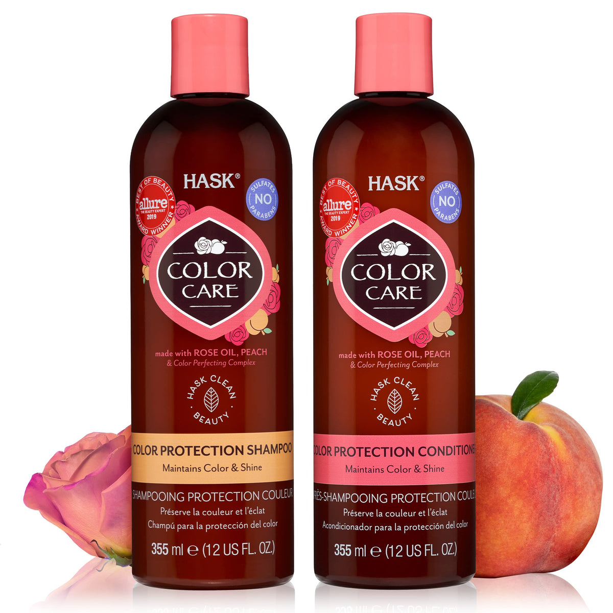 HASK front packaging showing shampoo and conditioner benefits