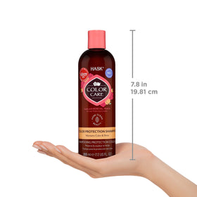 HASK before and after on color-treated hair for vibrancy