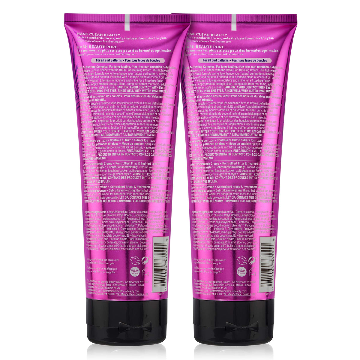HASK cream on hand being applied to damp hair for easy styling