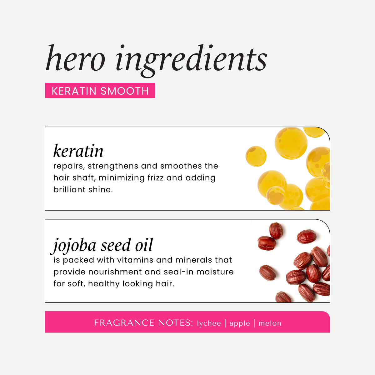 HASK keratin ingredients close-up showing keratin and free-from benefits