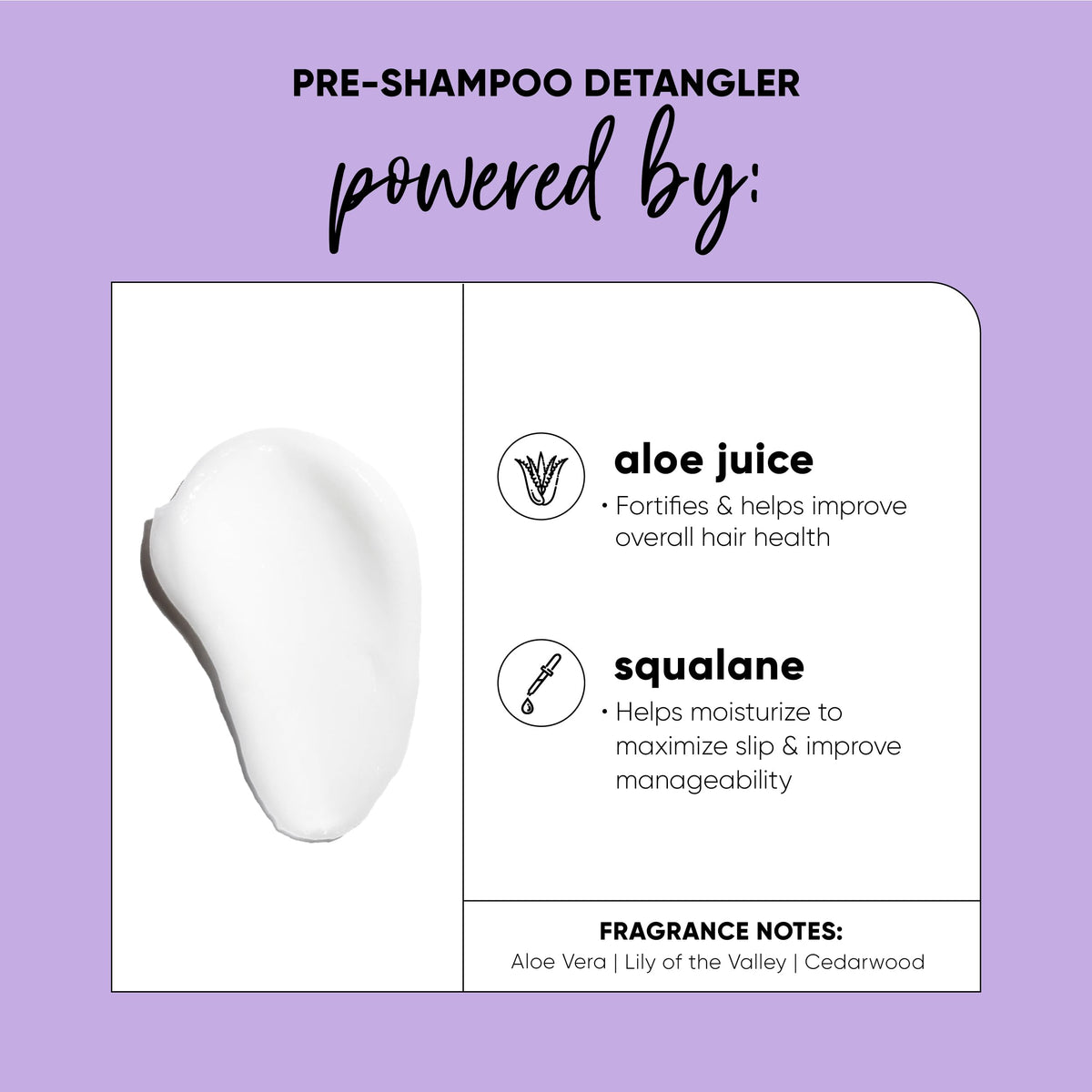 HASK detangler applied to hands before raking through hair, eases combing