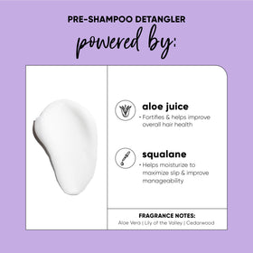 HASK detangler applied to hands before raking through hair, eases combing