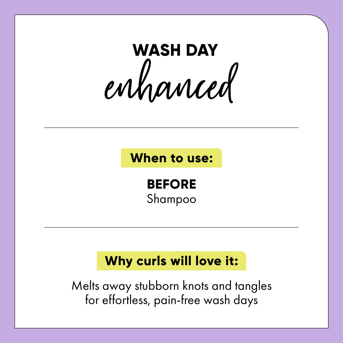 HASK before and after detangling, demonstrates reduced knots and breakage