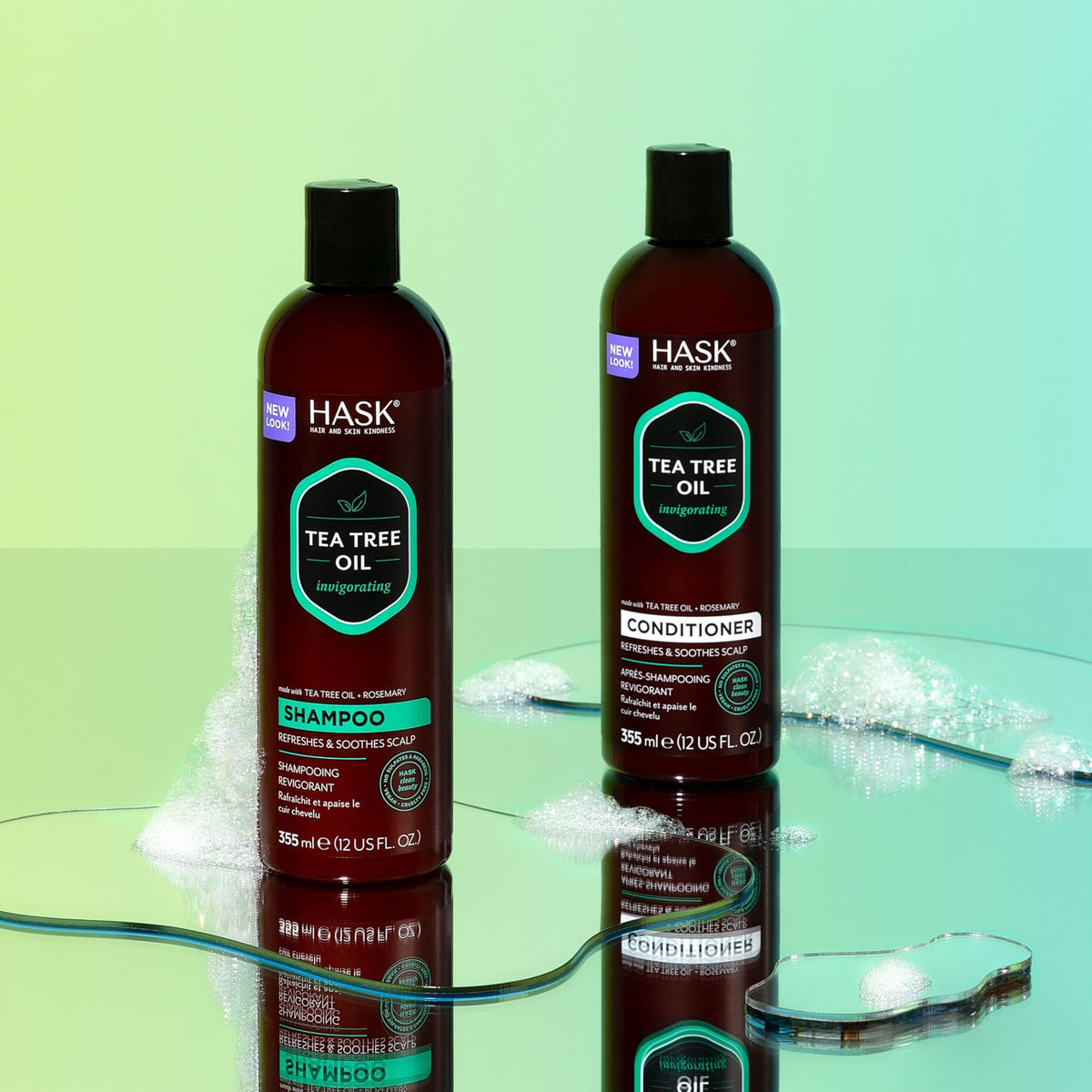 HASK shampoo packed in a travel pouch for on-the-go hair care