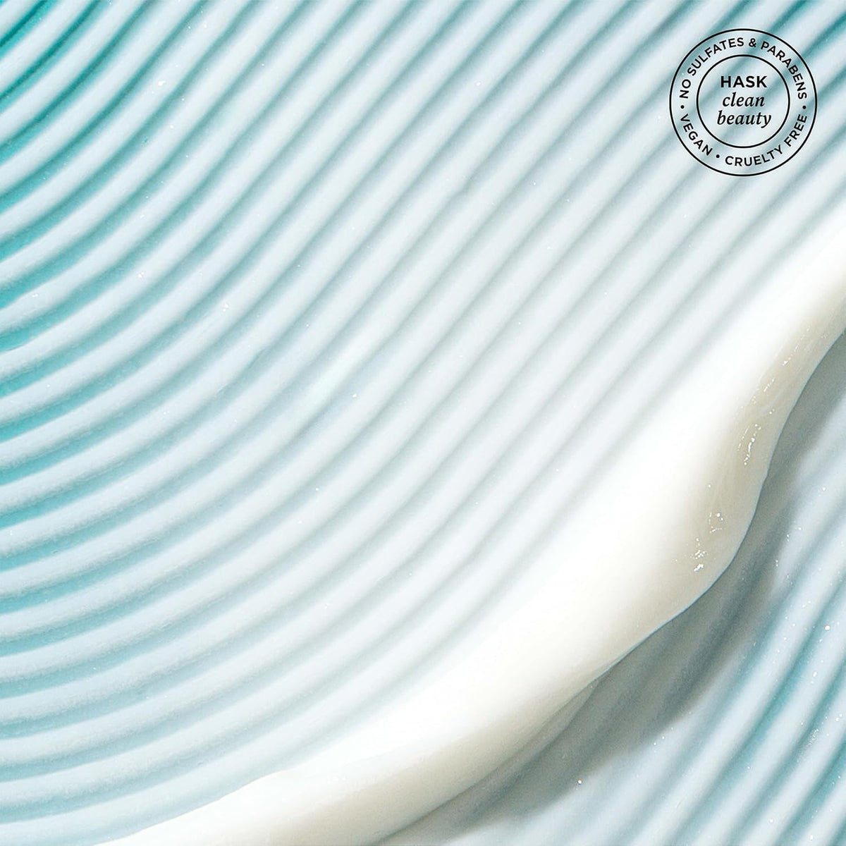 HASK close-up of hair texture showing argan-infused shine and smoother strands
