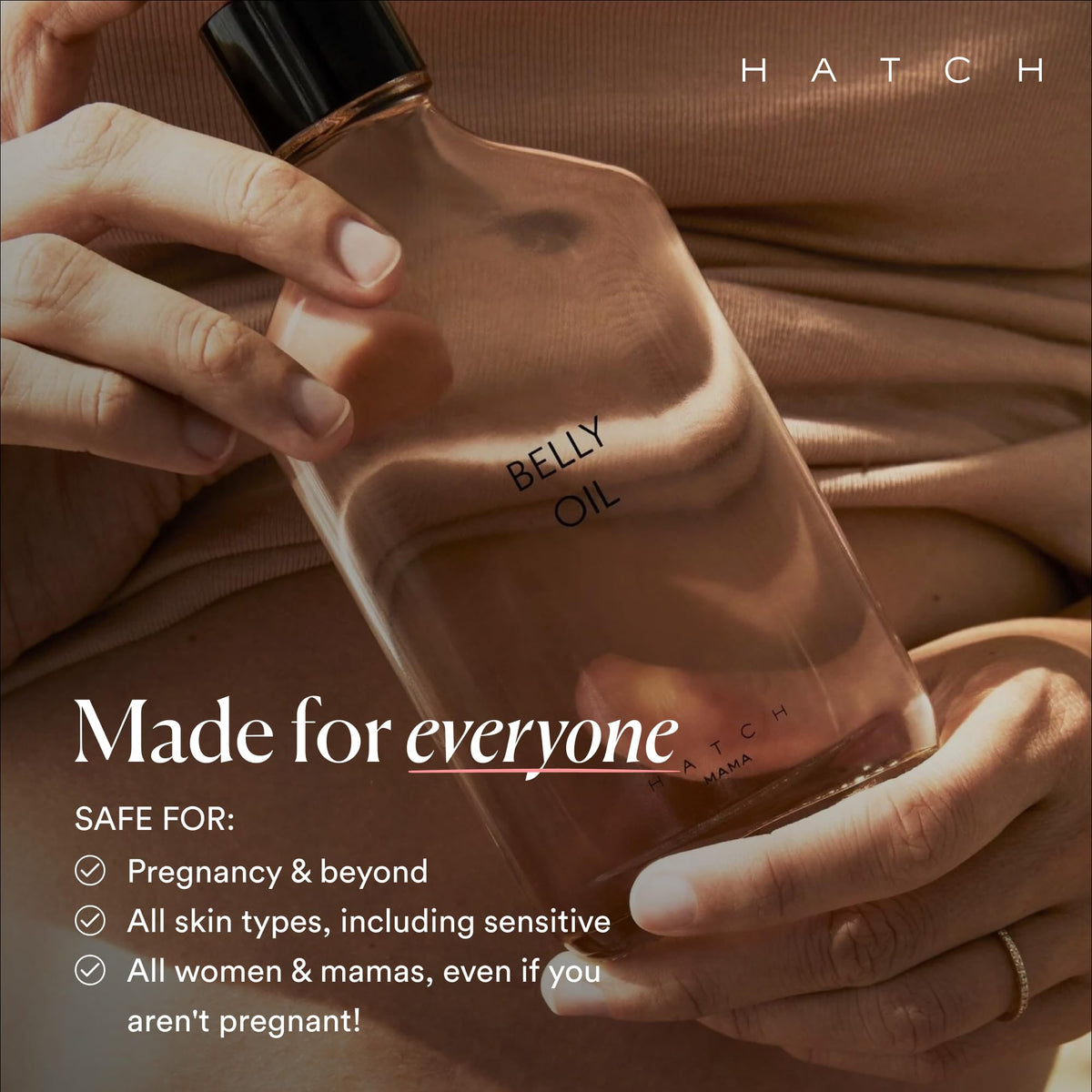 HATCH oil in lifestyle setting with mother for calming daily self-care