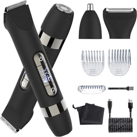 Hatteker front view of trimmer showing compact travel-ready design and convenience
