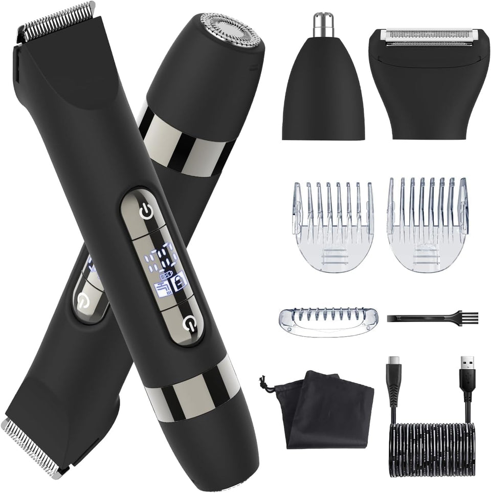 Hatteker front view of trimmer showing compact travel-ready design and convenience