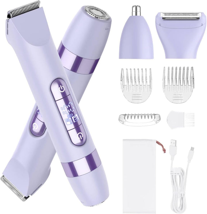 Hatteker purple razor front view showing compact design and ergonomic grip benefit