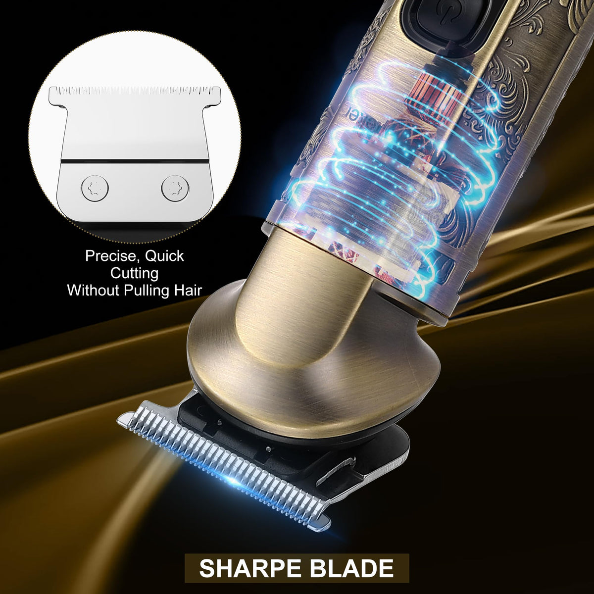 Hatteker in-use scale comparison with head to show size and coverage during cutting
