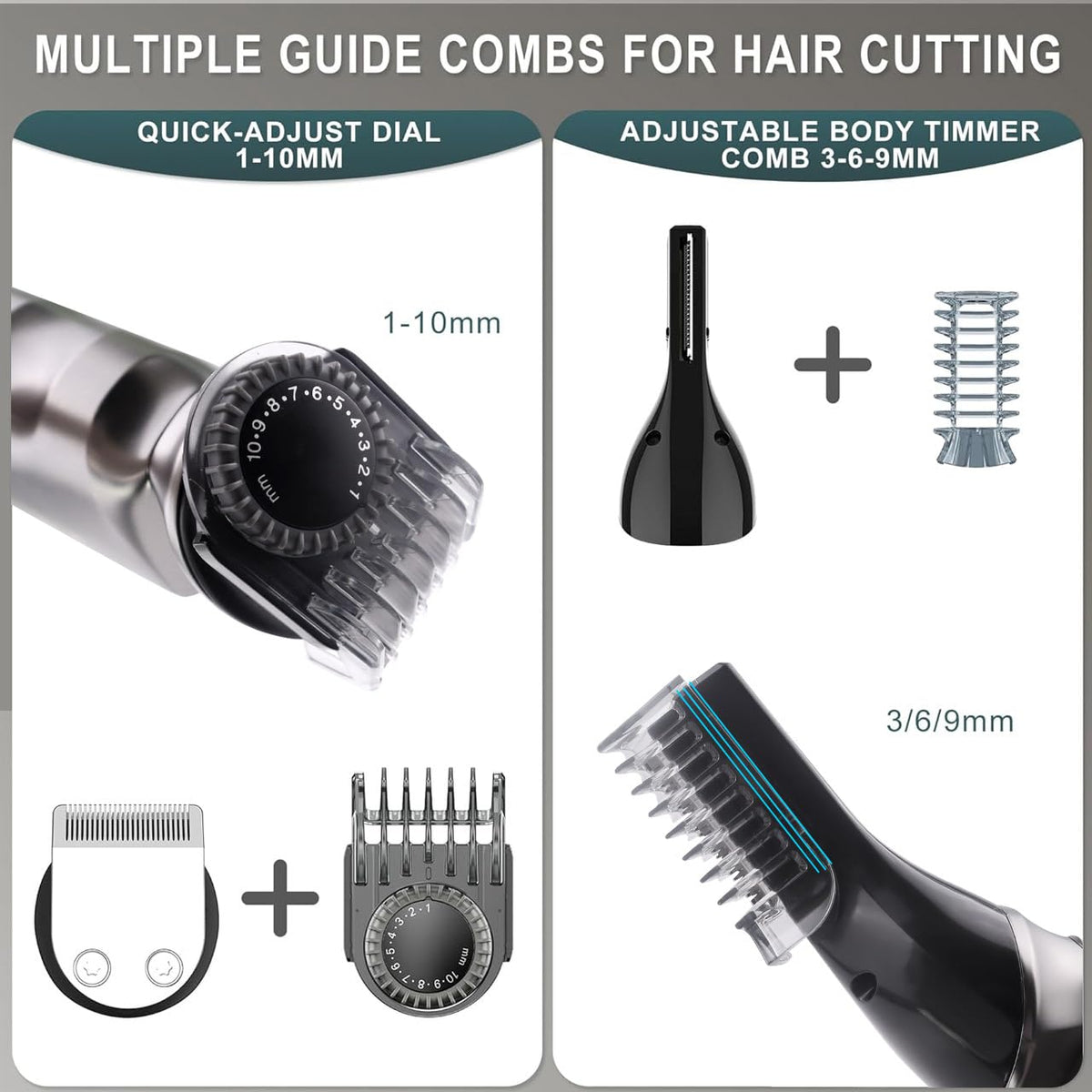 Hatteker compact travel pouch packed with trimmer and accessories for on-the-go grooming