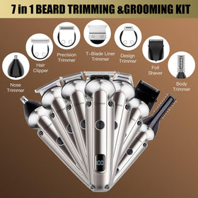 Hatteker cordless trimmer in hand demonstrating ergonomic grip and size control
