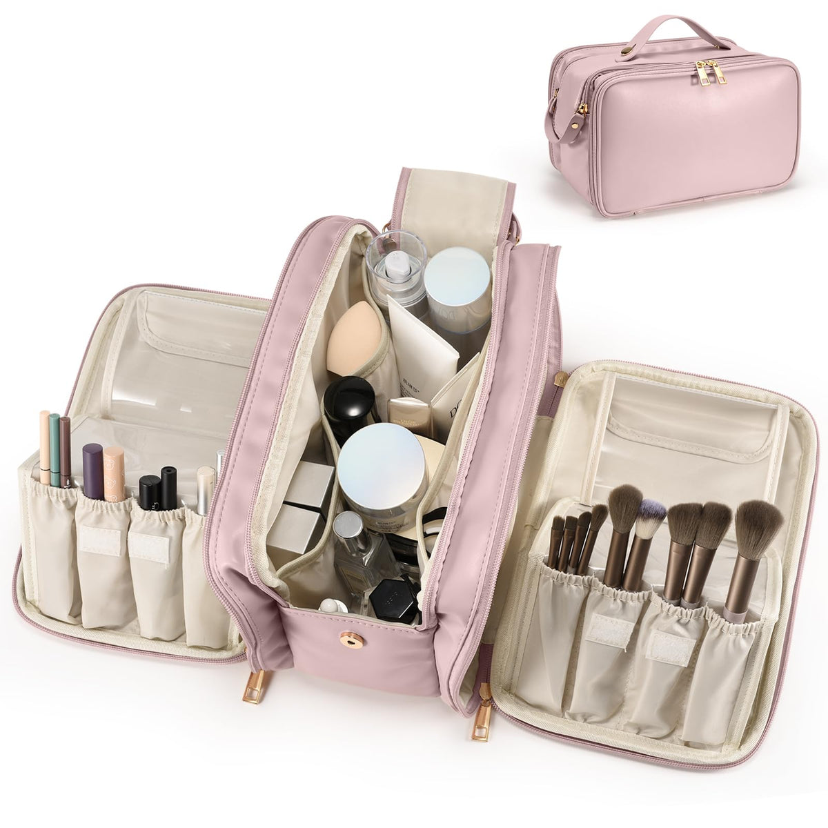 HauteHues front view of pink bag showing sleek design and easy carry
