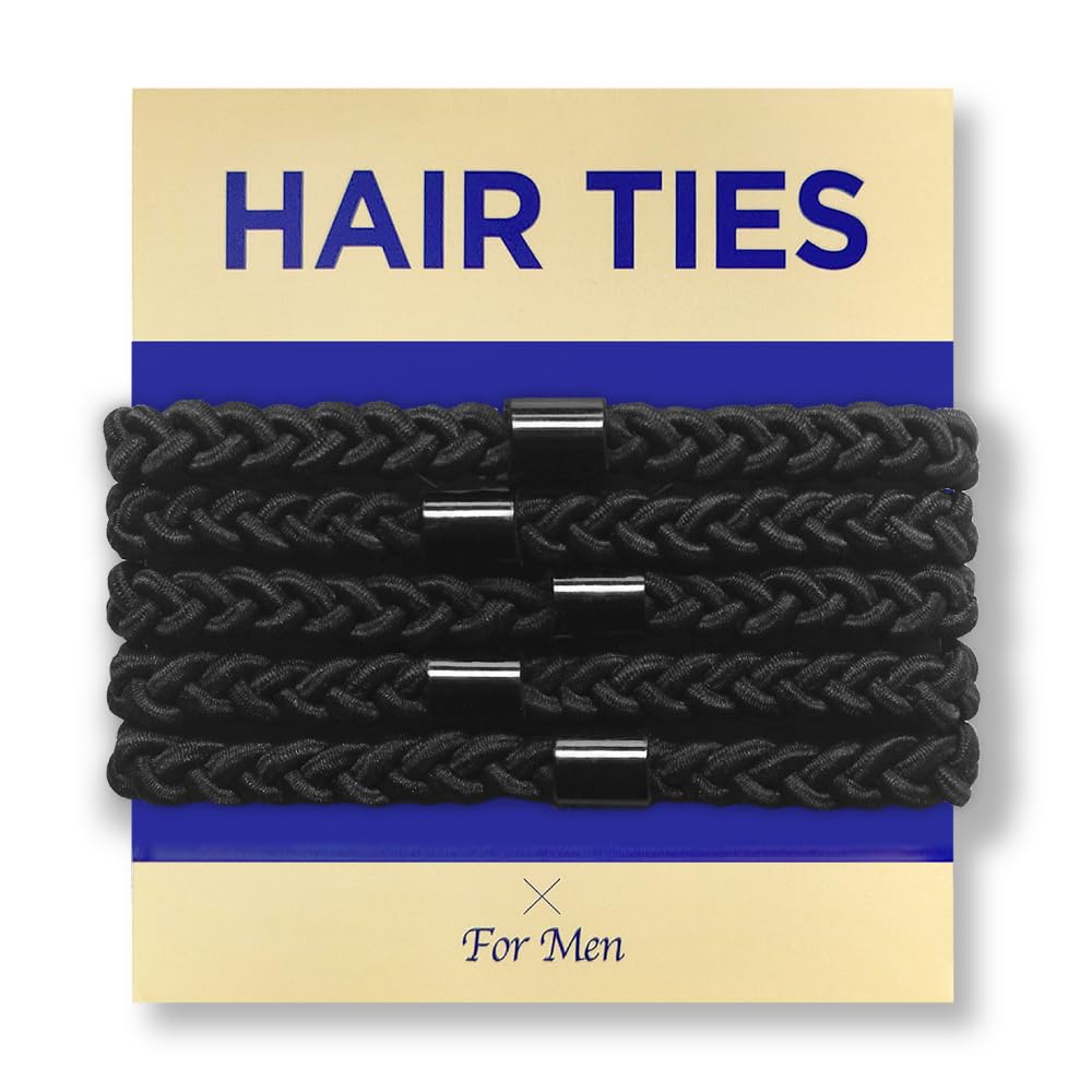 HAVHAF front packaging showing five black braided no-crease hair ties and gift-ready box