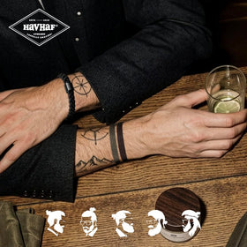 HAVHAF hair tie on wrist to show size and slim comfortable profile