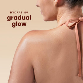 Hawaiian Tropic application on arms and legs for even, streak-free color