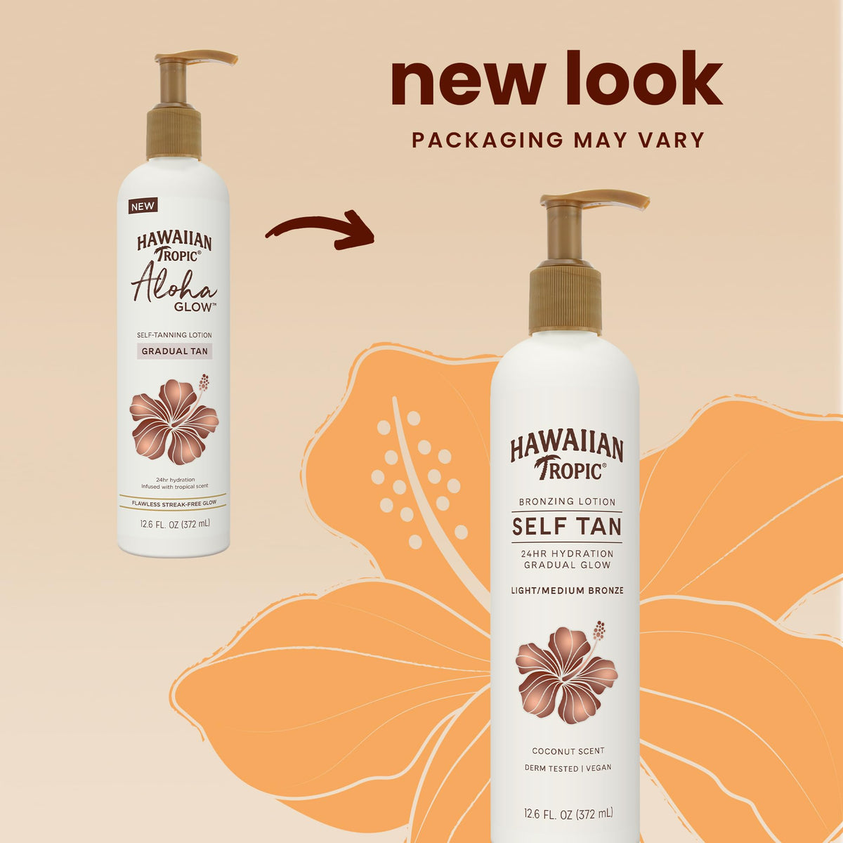 Hawaiian Tropic ingredients shot with aloe and vitamin E for hydration