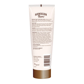 Hawaiian Tropic in a beach bag lifestyle shot suggesting portability and post-sun care