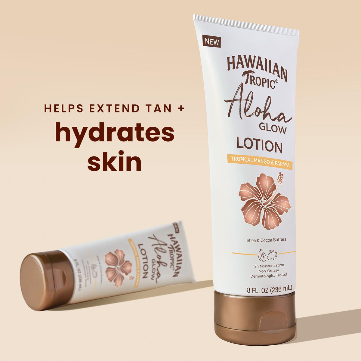 Hawaiian Tropic pump close-up highlighting easy dispensing and controlled use