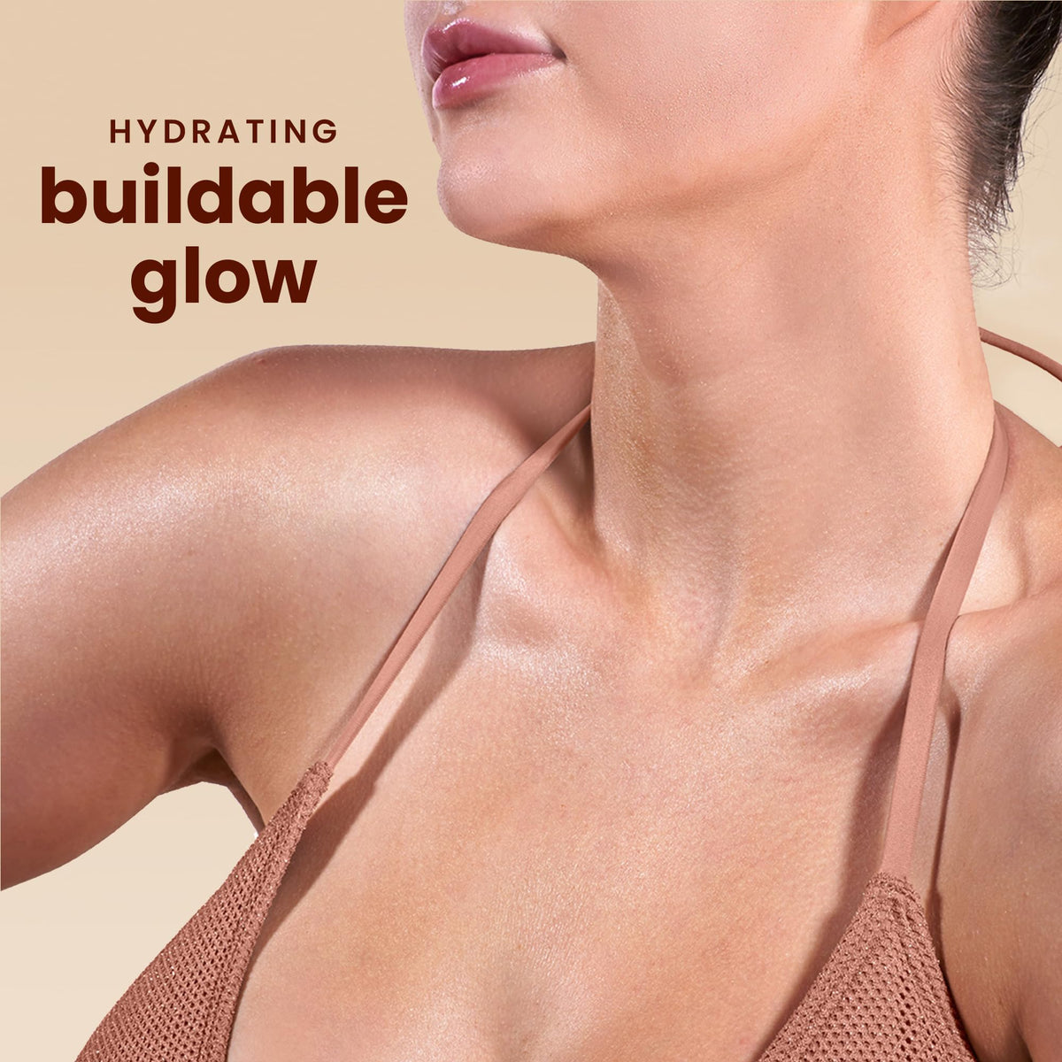 Hawaiian Tropic tanning water texture close-up for lightweight feel