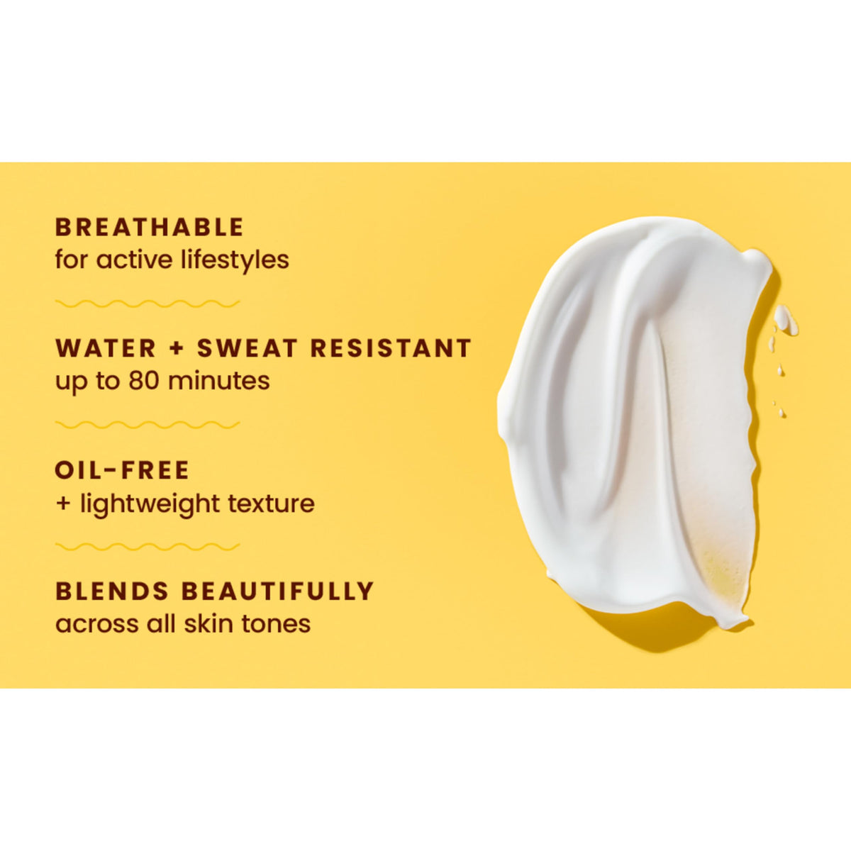 Hawaiian Tropic sunscreen applied on arm demonstrating non-greasy feel benefit