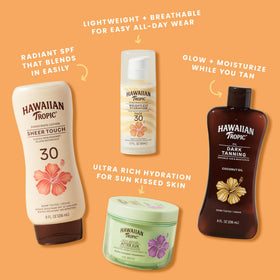 Hawaiian Tropic sprayed on skin showing even application and glow