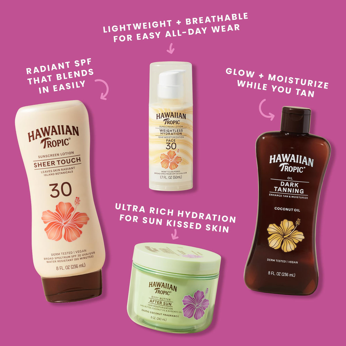 Hawaiian Tropic lifestyle on a beach towel showing scent vibe and outdoor sun protection