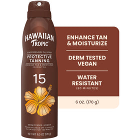 Hawaiian Tropic nozzle close-up demonstrating easy mist application
